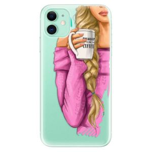 Odolné silikónové puzdro iSaprio - My Coffe and Blond Girl - iPhone 11 vyobraziť
