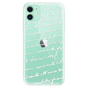 Odolné silikónové puzdro iSaprio - Handwriting 01 - white - iPhone 11 vyobraziť