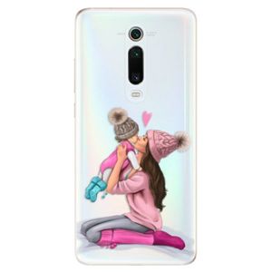 Odolné silikónové puzdro iSaprio - Kissing Mom - Brunette and Girl - Xiaomi Mi 9T Pro vyobraziť