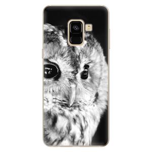 Odolné silikónové puzdro iSaprio - BW Owl - Samsung Galaxy A8 2018 vyobraziť
