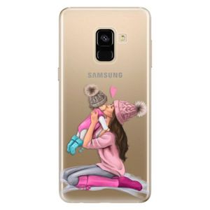 Odolné silikónové puzdro iSaprio - Kissing Mom - Brunette and Girl - Samsung Galaxy A8 2018 vyobraziť