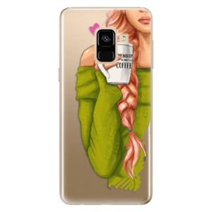 Odolné silikónové puzdro iSaprio - My Coffe and Redhead Girl - Samsung Galaxy A8 2018 vyobraziť
