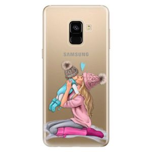 Odolné silikónové puzdro iSaprio - Kissing Mom - Blond and Boy - Samsung Galaxy A8 2018 vyobraziť