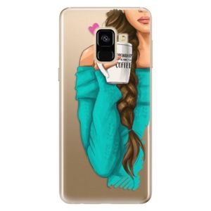 Odolné silikónové puzdro iSaprio - My Coffe and Brunette Girl - Samsung Galaxy A8 2018 vyobraziť