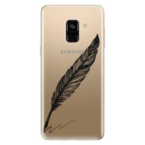 Odolné silikónové puzdro iSaprio - Writing By Feather - black - Samsung Galaxy A8 2018 vyobraziť