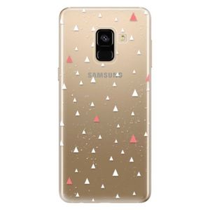 Odolné silikónové puzdro iSaprio - Abstract Triangles 02 - white - Samsung Galaxy A8 2018 vyobraziť
