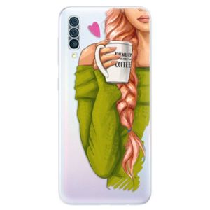 Odolné silikónové puzdro iSaprio - My Coffe and Redhead Girl - Samsung Galaxy A50 vyobraziť