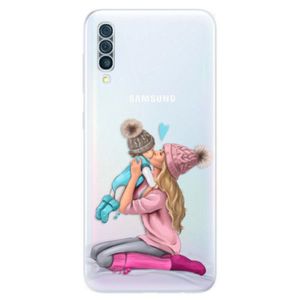 Odolné silikónové puzdro iSaprio - Kissing Mom - Blond and Boy - Samsung Galaxy A50 vyobraziť