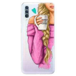 Odolné silikónové puzdro iSaprio - My Coffe and Blond Girl - Samsung Galaxy A50 vyobraziť