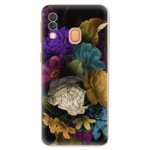Odolné silikónové puzdro iSaprio - Dark Flowers - Samsung Galaxy A40 vyobraziť