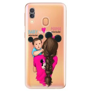 Odolné silikónové puzdro iSaprio - Mama Mouse Brunette and Boy - Samsung Galaxy A40 vyobraziť