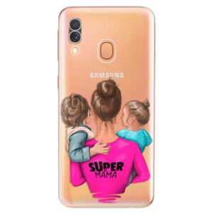 Odolné silikónové puzdro iSaprio - Super Mama - Boy and Girl - Samsung Galaxy A40 vyobraziť