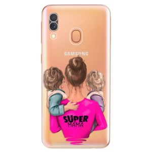 Odolné silikónové puzdro iSaprio - Super Mama - Two Boys - Samsung Galaxy A40 vyobraziť