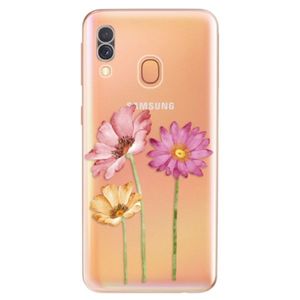 Odolné silikónové puzdro iSaprio - Three Flowers - Samsung Galaxy A40 vyobraziť