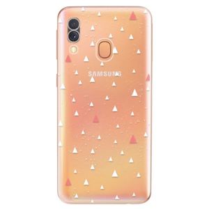 Odolné silikónové puzdro iSaprio - Abstract Triangles 02 - white - Samsung Galaxy A40 vyobraziť