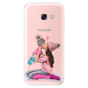 Odolné silikónové puzdro iSaprio - Kissing Mom - Brunette and Girl - Samsung Galaxy A3 2017 vyobraziť