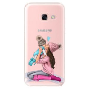 Odolné silikónové puzdro iSaprio - Kissing Mom - Brunette and Boy - Samsung Galaxy A3 2017 vyobraziť