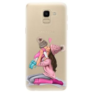 Odolné silikónové puzdro iSaprio - Kissing Mom - Brunette and Girl - Samsung Galaxy J6 vyobraziť