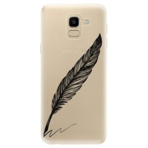 Odolné silikónové puzdro iSaprio - Writing By Feather - black - Samsung Galaxy J6 vyobraziť