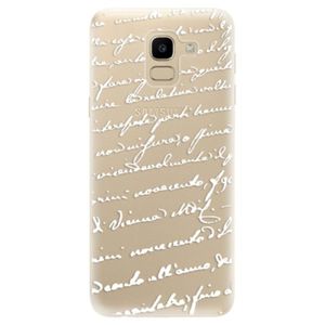 Odolné silikónové puzdro iSaprio - Handwriting 01 - white - Samsung Galaxy J6 vyobraziť