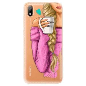 Odolné silikónové puzdro iSaprio - My Coffe and Blond Girl - Huawei Y5 2019 vyobraziť