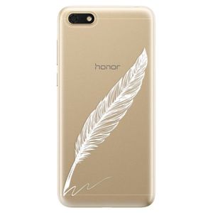 Odolné silikónové puzdro iSaprio - Writing By Feather - white - Huawei Honor 7S vyobraziť