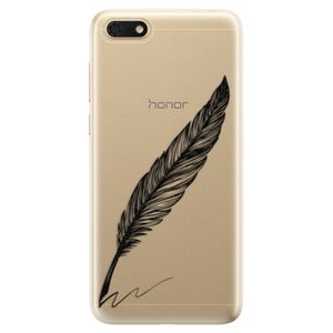 Odolné silikónové puzdro iSaprio - Writing By Feather - black - Huawei Honor 7S vyobraziť