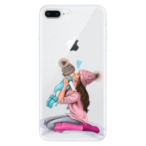 Odolné silikónové puzdro iSaprio - Kissing Mom - Brunette and Boy - iPhone 8 Plus vyobraziť