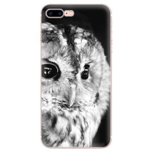 Odolné silikónové puzdro iSaprio - BW Owl - iPhone 7 Plus vyobraziť