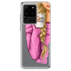 Plastové puzdro iSaprio - My Coffe and Blond Girl - Samsung Galaxy S20 Ultra vyobraziť