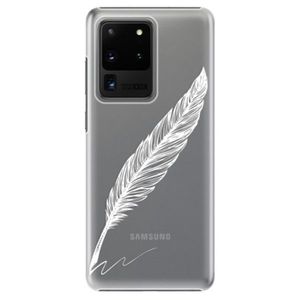 Plastové puzdro iSaprio - Writing By Feather - white - Samsung Galaxy S20 Ultra vyobraziť