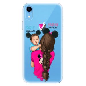 Odolné silikónové puzdro iSaprio - Mama Mouse Brunette and Boy - iPhone XR vyobraziť