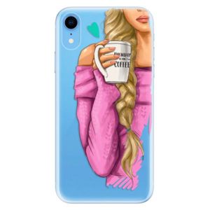 Odolné silikónové puzdro iSaprio - My Coffe and Blond Girl - iPhone XR vyobraziť