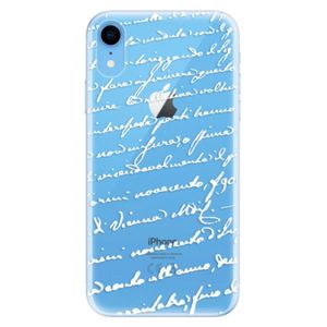 Odolné silikónové puzdro iSaprio - Handwriting 01 - white - iPhone XR vyobraziť