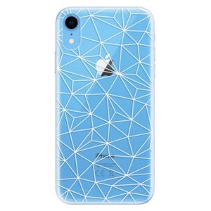 Odolné silikónové puzdro iSaprio - Abstract Triangles 03 - white - iPhone XR vyobraziť