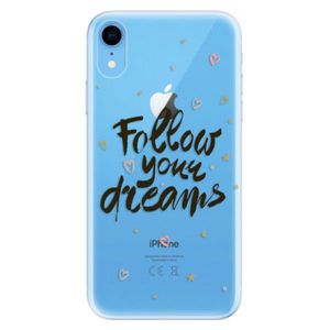 Odolné silikónové puzdro iSaprio - Follow Your Dreams - black - iPhone XR vyobraziť
