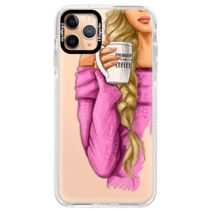 Silikónové puzdro Bumper iSaprio - My Coffe and Blond Girl - iPhone 11 Pro Max vyobraziť