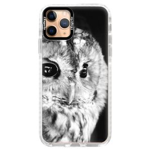 Silikónové puzdro Bumper iSaprio - BW Owl - iPhone 11 Pro vyobraziť