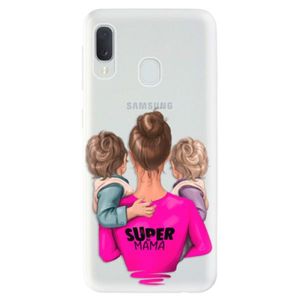 Odolné silikónové puzdro iSaprio - Super Mama - Two Boys - Samsung Galaxy A20e vyobraziť