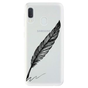Odolné silikónové puzdro iSaprio - Writing By Feather - black - Samsung Galaxy A20e vyobraziť