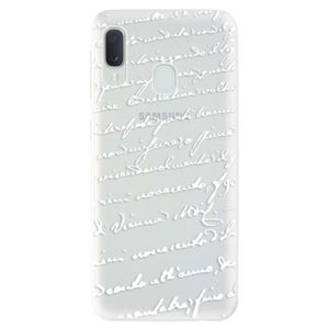 Odolné silikónové puzdro iSaprio - Handwriting 01 - white - Samsung Galaxy A20e vyobraziť