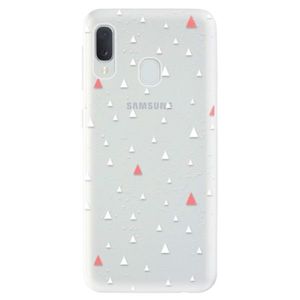 Odolné silikónové puzdro iSaprio - Abstract Triangles 02 - white - Samsung Galaxy A20e vyobraziť