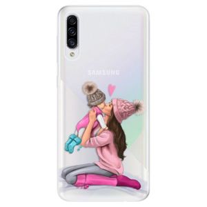 Odolné silikónové puzdro iSaprio - Kissing Mom - Brunette and Girl - Samsung Galaxy A30s vyobraziť