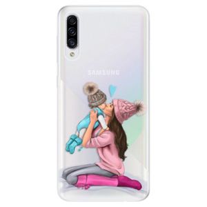 Odolné silikónové puzdro iSaprio - Kissing Mom - Brunette and Boy - Samsung Galaxy A30s vyobraziť