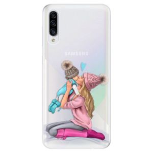 Odolné silikónové puzdro iSaprio - Kissing Mom - Blond and Boy - Samsung Galaxy A30s vyobraziť