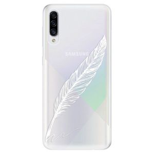 Odolné silikónové puzdro iSaprio - Writing By Feather - white - Samsung Galaxy A30s vyobraziť