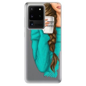 Odolné silikónové puzdro iSaprio - My Coffe and Brunette Girl - Samsung Galaxy S20 Ultra vyobraziť