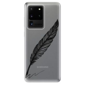 Odolné silikónové puzdro iSaprio - Writing By Feather - black - Samsung Galaxy S20 Ultra vyobraziť