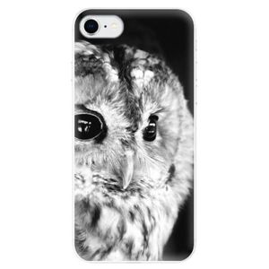 Odolné silikónové puzdro iSaprio - BW Owl - iPhone SE 2020 vyobraziť