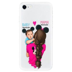 Odolné silikónové puzdro iSaprio - Mama Mouse Brunette and Boy - iPhone SE 2020 vyobraziť